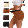 imageINNERSY Womens Boy Shorts Underwear Cotton Boyshorts Panties High Waist Boxer Briefs 4PackCaramel