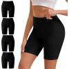 imageINNERSY Womens Cotton Boyshort Underwear High Waisted Anti Chafing Shorts Soft Panties 4 PackBlack