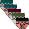 imageINNERSY Womens High Waisted Underwear Cotton Panties Regular ampamp Plus Size 5PackChessboard