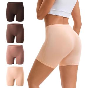 imageINNERSY Womens Boyshorts Underwear Boxer Briefs Shorts Panties with Cotton Crotch 4 PackWarm Retro