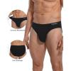 imageINNERSY Mens Underwear Briefs Low Rise Bikini Cut Covered Waistband Briefs 4Pack4 Black