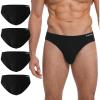 imageINNERSY Mens Underwear Briefs Low Rise Bikini Cut Covered Waistband Briefs 4Pack4 Black