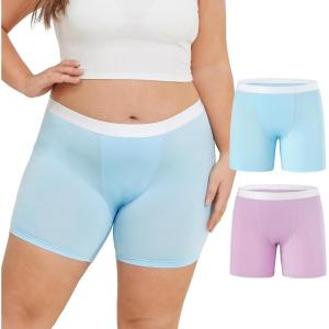 imageINNERSY Womens Modal Plus Size 5quot Boxer Underwear Anti Chafing Boyshorts Panties 2Pack