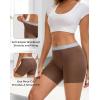 imageINNERSY Boy Shorts Underwear for Women High Waisted Ladies Panties Boxer Briefs Breathable Stretch 5 PackWarm Brown