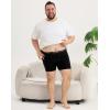 imageINNERSY Mens Big and Tall Boxer Briefs Cotton Stretch Moisture Wicking Underwear 5PackClassic Black
