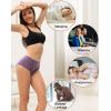 imageINNERSY Period Underwear for Women Heavy Flow High Waist Cotton Leak Proof Menstrual Panties 3PackDusk Plumage