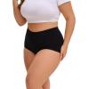 imageINNERSY Womens Plus Size Underwear High Waisted Full Coverage Soft Stretch Cotton Boy Shorts Panties 4PackMidnight Black