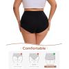 imageINNERSY Womens Plus Size Underwear High Waisted Full Coverage Soft Stretch Cotton Boy Shorts Panties 4PackMidnight Black