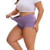 imageINNERSY Womens Plus Size Underwear High Waisted Full Coverage Soft Stretch Cotton Boy Shorts Panties 4PackMisty Horizon