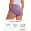 imageINNERSY Womens Plus Size Underwear High Waisted Full Coverage Soft Stretch Cotton Boy Shorts Panties 4PackMisty Horizon