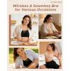 imageINNERSY Womens Plus Size Wireless amp Seamless Supportive Full Coverage Bras Push Up No Underwire Bra for Everyday ComfortNude