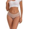 imageINNERSY Womens Seamless Underwear Pearly Sheen Soft Silky Lightweight Hipster PantiesWarm Nudes