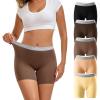 imageINNERSY Boy Shorts Underwear for Women High Waisted Ladies Panties Boxer Briefs Breathable Stretch 5 PackWarm Brown