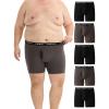 imageINNERSY Mens Big and Tall Boxer Briefs Cotton Stretch Moisture Wicking Underwear 5PackCharcoal  Black