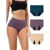 imageINNERSY Period Underwear for Women Heavy Flow High Waist Cotton Leak Proof Menstrual Panties 3PackDusk Plumage