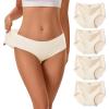 imageINNERSY Seamless Underwear for Women Soft No Show Invisible Hipster Panties 4PackNude