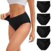 imageINNERSY Womens Modal Underwear High Waist Breathable Briefs Full Coverage Ladies Panties 4PackBlack