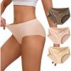 imageINNERSY Womens Seamless Underwear No Show Full Coverage Hipster Panties Stretchy Invisible Briefs 3PackElegant