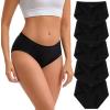 imageINNERSY Womens Underwear Cotton Modal High Cut Hipster Panties Moisture Wicking Briefs 5PackBlack