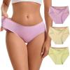 imageINNERSY Womens Underwear Cotton Seamless Hipster Panties No Show Soft Bikini Briefs 3PackMacaron
