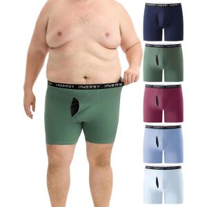 imageINNERSY Mens Big and Tall Boxer Briefs Cotton Stretch Moisture Wicking Underwear 5PackTwilight Hues