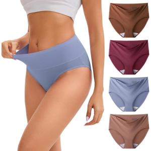 imageINNERSY Womens Modal Underwear High Waist Breathable Briefs Full Coverage Ladies Panties 4PackDark Vintage