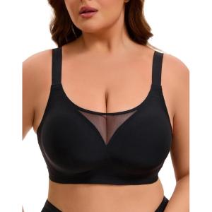 imageINNERSY Womens Plus Size Wireless amp Seamless Supportive Full Coverage Bras Push Up No Underwire Bra for Everyday ComfortBlack