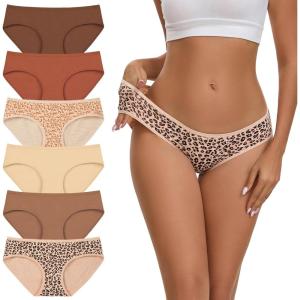 imageINNERSY Womens Underwear Low Rise Cotton Hipster Panties Soft Breathable Ladies Briefs 6PackSafari Dust