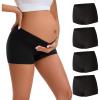 imageINNERSY Womens Maternity Underwear Cotton Under the Bump Pregnancy Postpartum Boyshorts Panties 4PackBlack