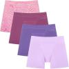 imageINNERSY Girls Period Boyshorts Underwear for Teen Aged 816 Cotton Panties 4PackLilac Daze