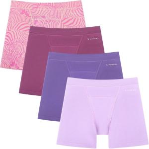 imageINNERSY Girls Period Boyshorts Underwear for Teen Aged 816 Cotton Panties 4PackLilac Daze