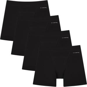 imageINNERSY Girls Period Boyshorts Underwear for Teen Aged 816 Cotton Panties 4PackSolid Black